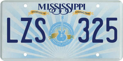 MS license plate LZS325