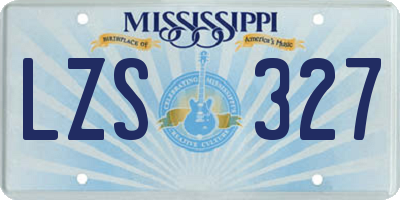 MS license plate LZS327