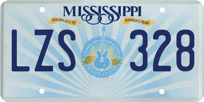 MS license plate LZS328