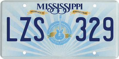 MS license plate LZS329
