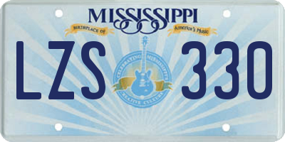 MS license plate LZS330
