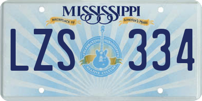 MS license plate LZS334