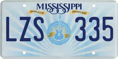 MS license plate LZS335