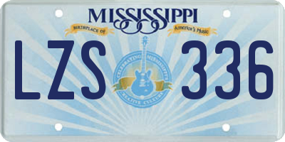 MS license plate LZS336