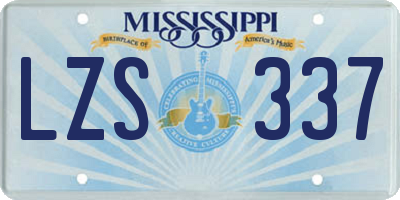MS license plate LZS337