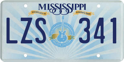 MS license plate LZS341