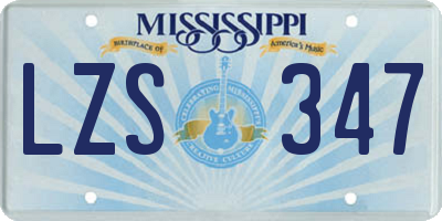MS license plate LZS347
