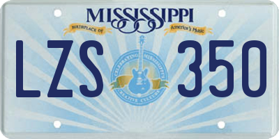 MS license plate LZS350