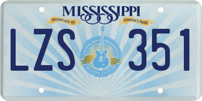 MS license plate LZS351