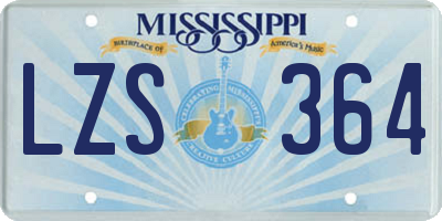 MS license plate LZS364