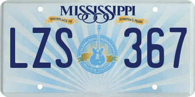 MS license plate LZS367