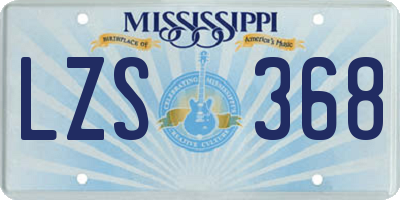 MS license plate LZS368