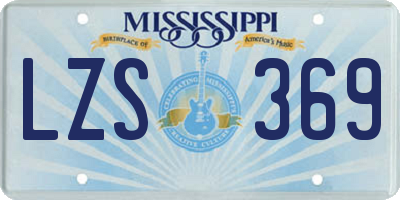 MS license plate LZS369