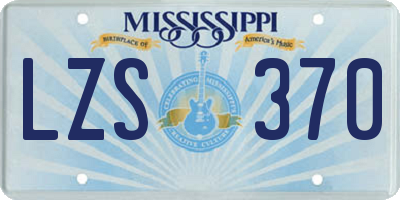 MS license plate LZS370
