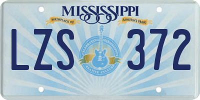 MS license plate LZS372