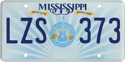 MS license plate LZS373