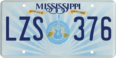 MS license plate LZS376