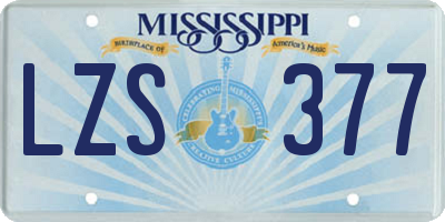MS license plate LZS377