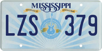 MS license plate LZS379