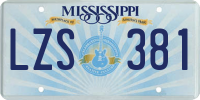 MS license plate LZS381