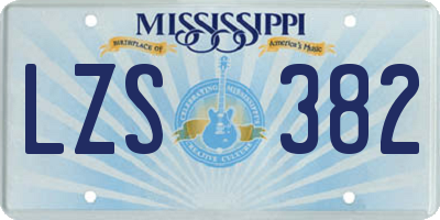 MS license plate LZS382