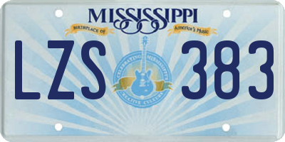 MS license plate LZS383