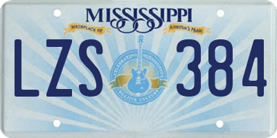 MS license plate LZS384