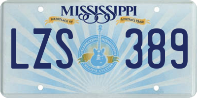 MS license plate LZS389