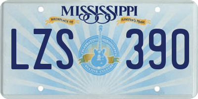 MS license plate LZS390