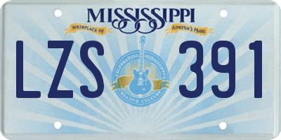 MS license plate LZS391