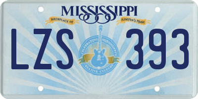 MS license plate LZS393