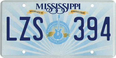 MS license plate LZS394