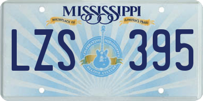 MS license plate LZS395