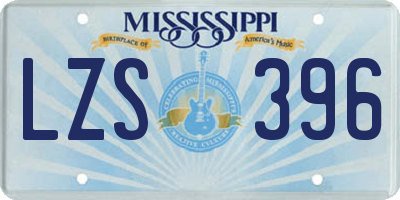 MS license plate LZS396