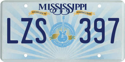 MS license plate LZS397