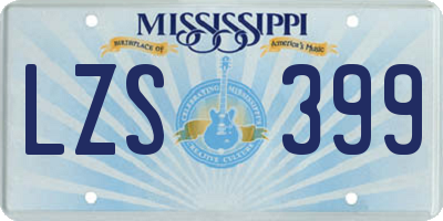 MS license plate LZS399