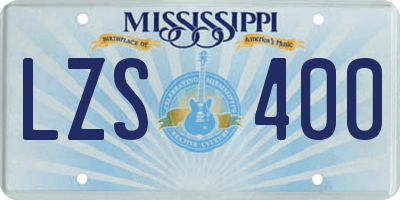 MS license plate LZS400