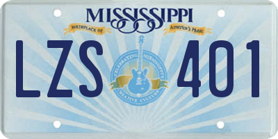 MS license plate LZS401