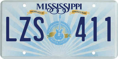MS license plate LZS411