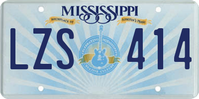 MS license plate LZS414