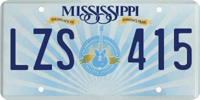 MS license plate LZS415