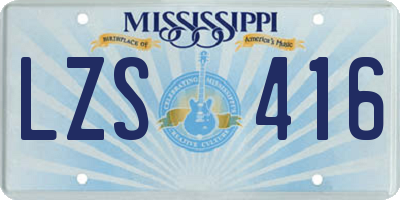 MS license plate LZS416