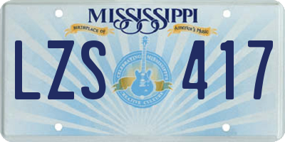 MS license plate LZS417