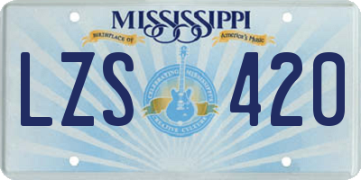 MS license plate LZS420