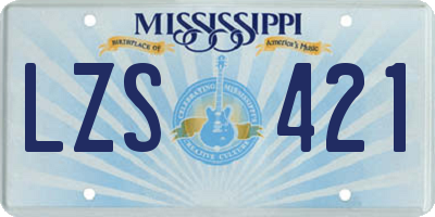 MS license plate LZS421