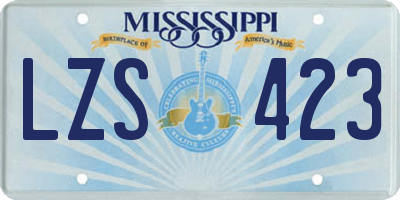 MS license plate LZS423