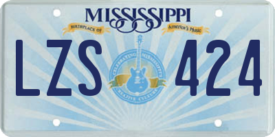 MS license plate LZS424