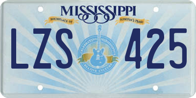 MS license plate LZS425
