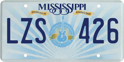 MS license plate LZS426