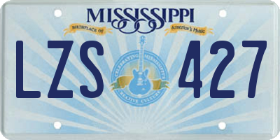MS license plate LZS427